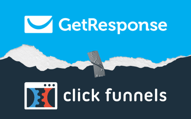 GetResponse vs ClickFunnels logos comparison image.